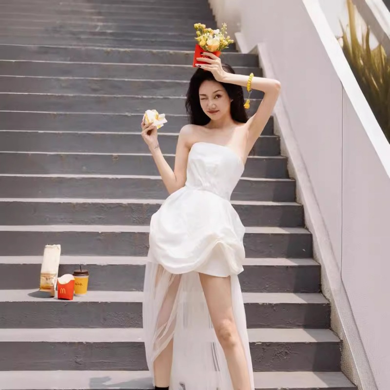 French White Strapless Morning - Photography Natural Lighting บทวิจารณ์และราคา