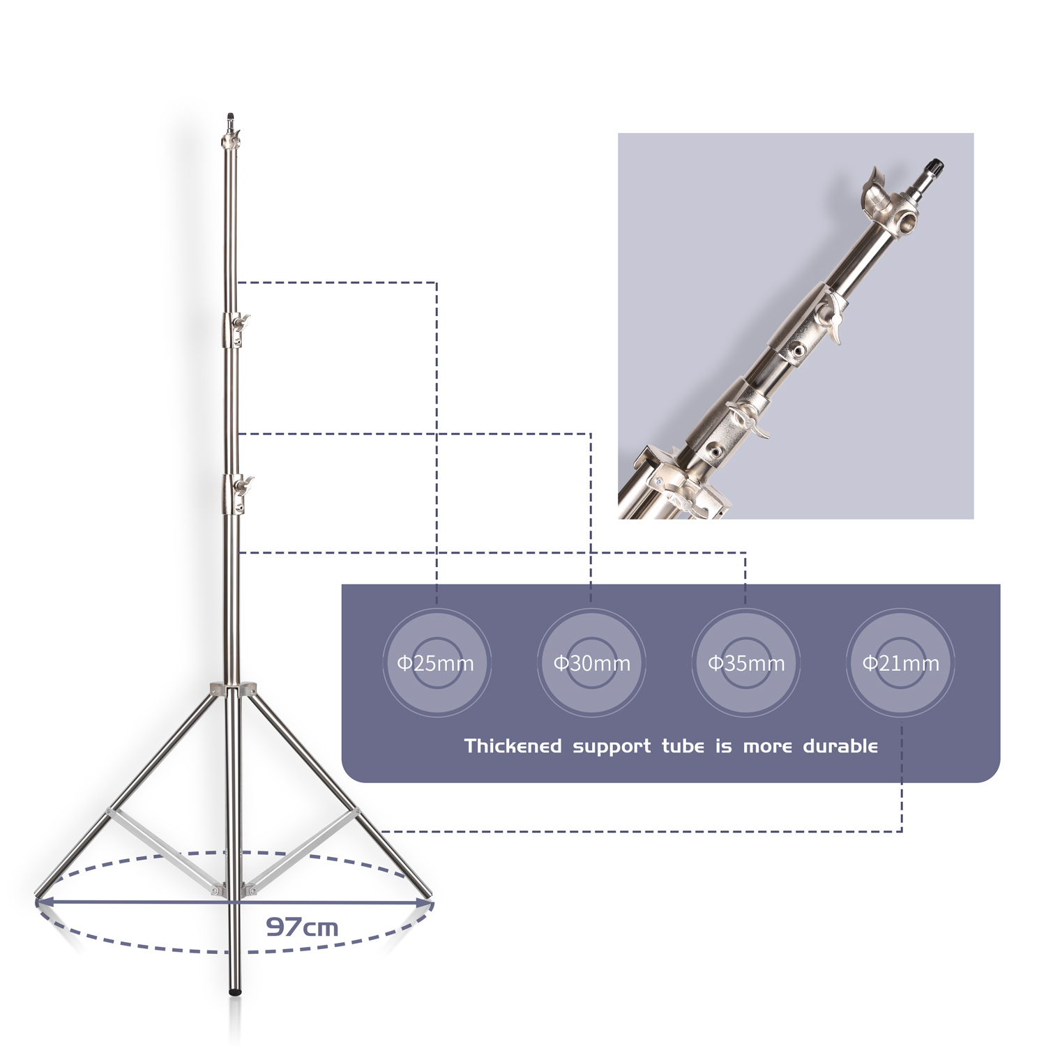 SH 2.8M Stainless Steel Light  - Photography Lighting Material บทวิจารณ์และราคา