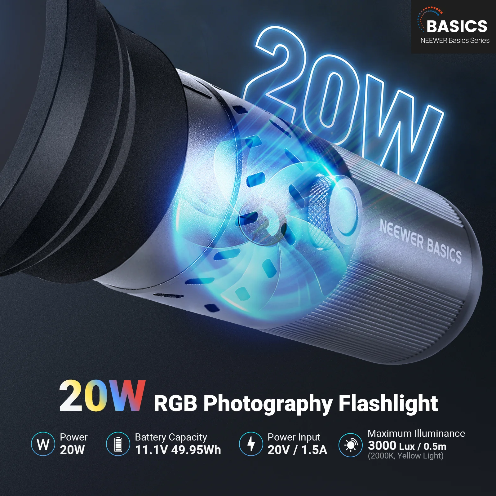 NEEWER BASICS FL20: 20W RGB po - Photography Lighting On The Go บทวิจารณ์และราคา