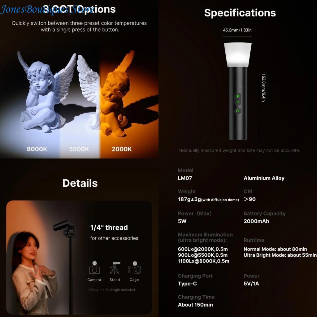LM07 Videography Flashlight Zo - Photography And Videography Lighting บทวิจารณ์และราคา