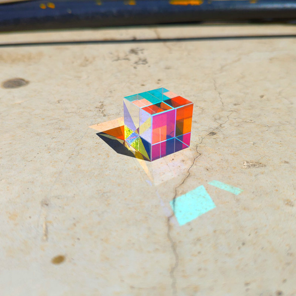 Glass Cube 23mm Dichroic Prism - Lighting Glass Photography บทวิจารณ์และราคา