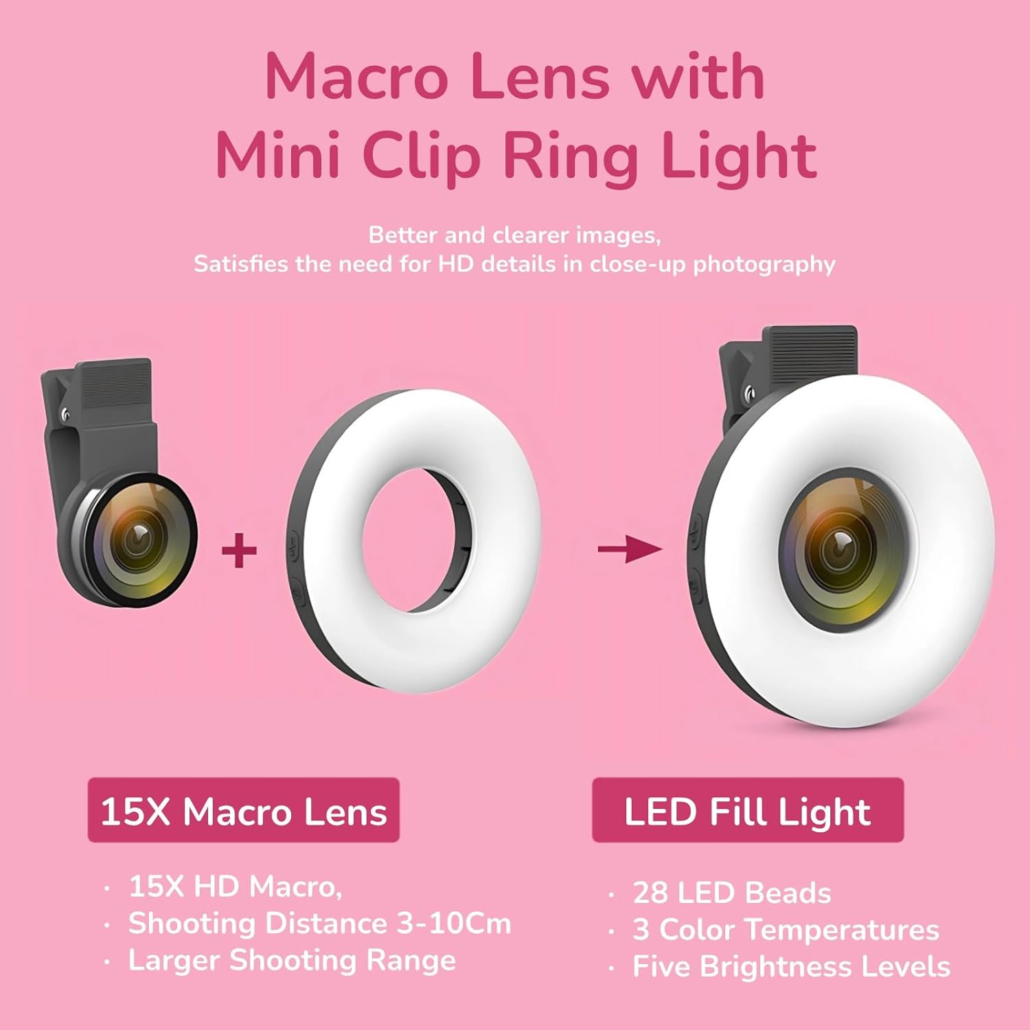 2 in 1 Mini LED Fill Light wit - Macro Photography Led Lighting บทวิจารณ์และราคา
