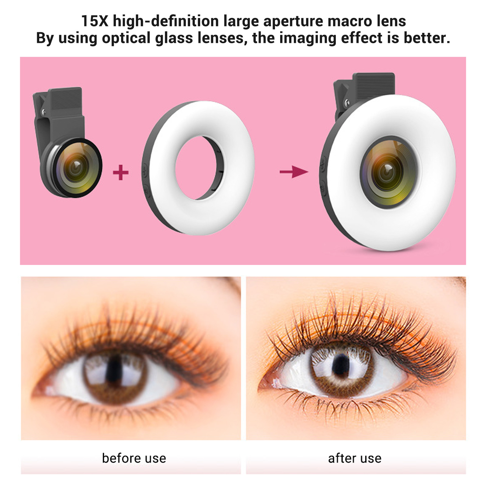 Phone LED  Light 15X Macro Len - Macro Photography Led Lighting บทวิจารณ์และราคา
